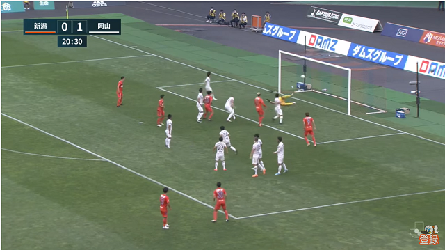 21分、1得点目　MF島田の直接FKでゴールっ！