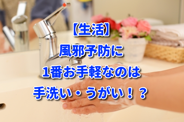 【生活】風邪予防に1番お手軽なのは手洗い・うがい！？