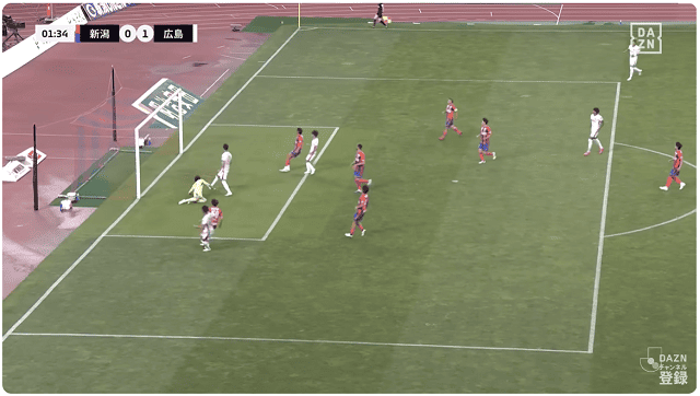 前半2分、0-1　試合開始すぐに失点！