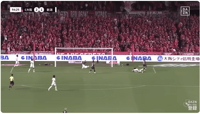 後半9分、2-1　逆転を許す！