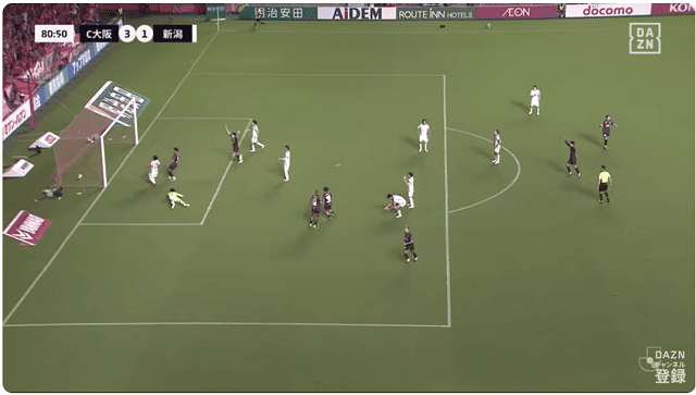 後半36分、3-1　痛恨のオウンゴール！