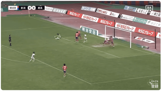 前半4分、0-1　自陣でのミスからの失点！
