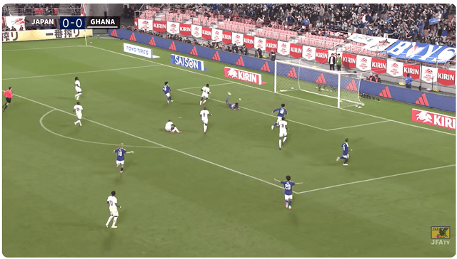 前半16分、1-0　MF南野のゴールで先制！