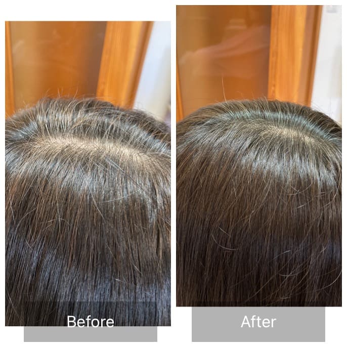 ハナヘナ染め　ビフォー＆アフター2