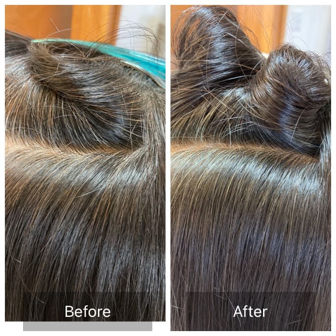 ハナヘナ染め　ビフォー＆アフター3