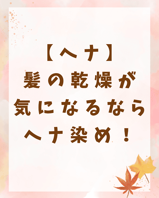 【ヘナ】髪の乾燥が気になるならヘナ染め！