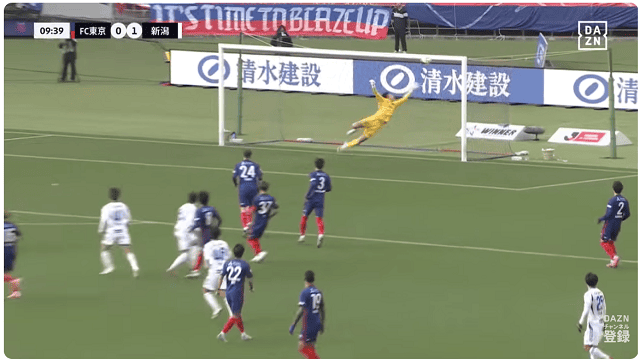 前半9分、0-1 MFモラエスのスーパーゴールっ!