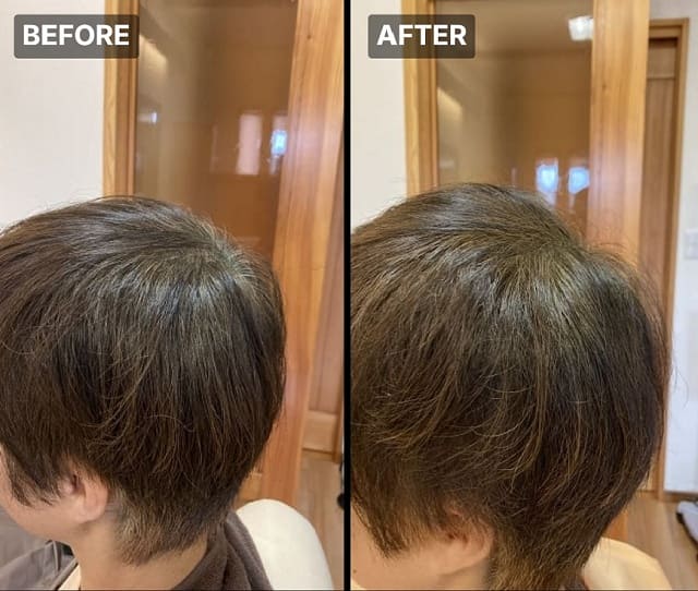 ヘナ染めビフォーアフター