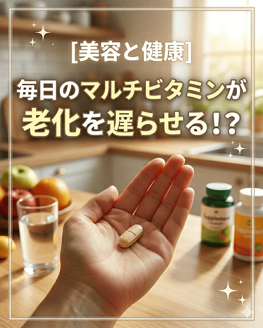 【美容と健康】毎日のマルチビタミンが老化を遅らせる！？