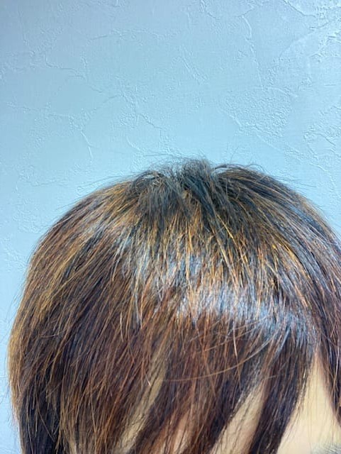 ヘナとウコンのミックス染め後01